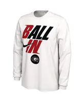 Men's Nike White Georgia Bulldogs Ball In Bench Long Sleeve T-shirt