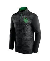 Men's Fanatics Black Oregon Ducks Depth Chart Camo Jacquard Quarter-Zip Jacket