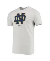 Men's Under Armour Heathered Gray Notre Dame Fighting Irish School Logo Performance Cotton T-shirt