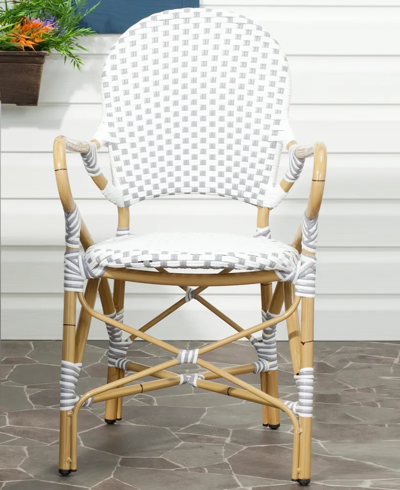 Lola Indoor/Outdoor Wicker Stacking Arm Chair, Set of 2