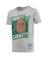 Big Boys Mitchell & Ness Kevin Garnett Gray Minnesota Timberwolves Hardwood Classics King of the Court Player T-shirt