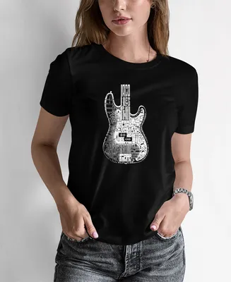 Women's Word Art Bass Guitar T-shirt