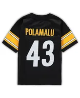 Preschool Boys and Girls Mitchell & Ness Troy Polamalu Black Pittsburgh Steelers Retired Legacy Jersey