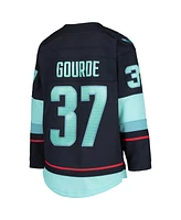 Big Boys Yanni Gourde Deep Sea Blue Seattle Kraken Home Premier Player Jersey