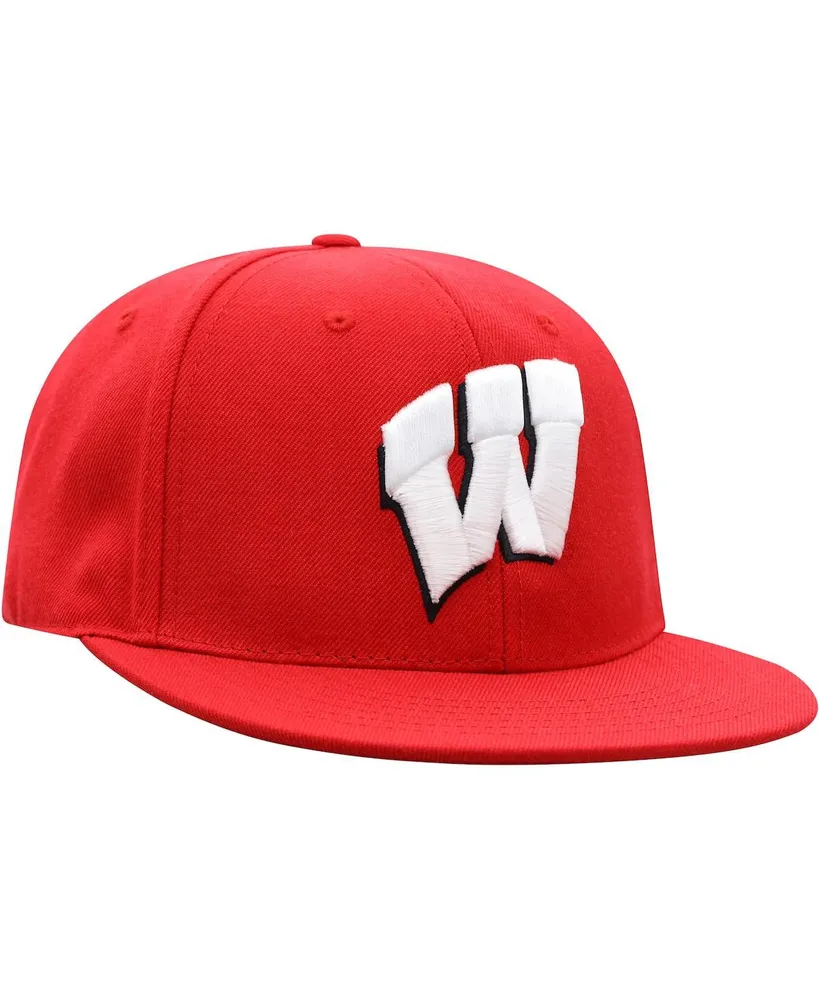 Men's Top of the World Red Wisconsin Badgers Team Color Fitted Hat
