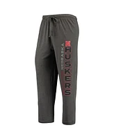 Men's Concepts Sport Heathered Charcoal, Scarlet Nebraska Huskers Meter T-shirt and Pants Sleep Set