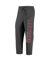 Men's Concepts Sport Heathered Charcoal, Red Wisconsin Badgers Meter T-shirt and Pants Sleep Set