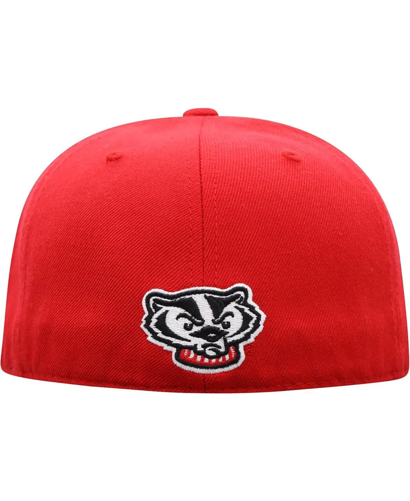 Men's Top of the World Red Wisconsin Badgers Team Color Fitted Hat