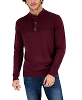 Club Room Men's Button Mock Neck Sweater, Created for Macy's