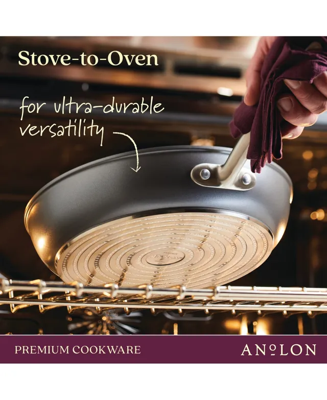 Anolon Accolade Forged Hard-Anodized Nonstick Wok with Lid, 13.5-Inch, Moonstone