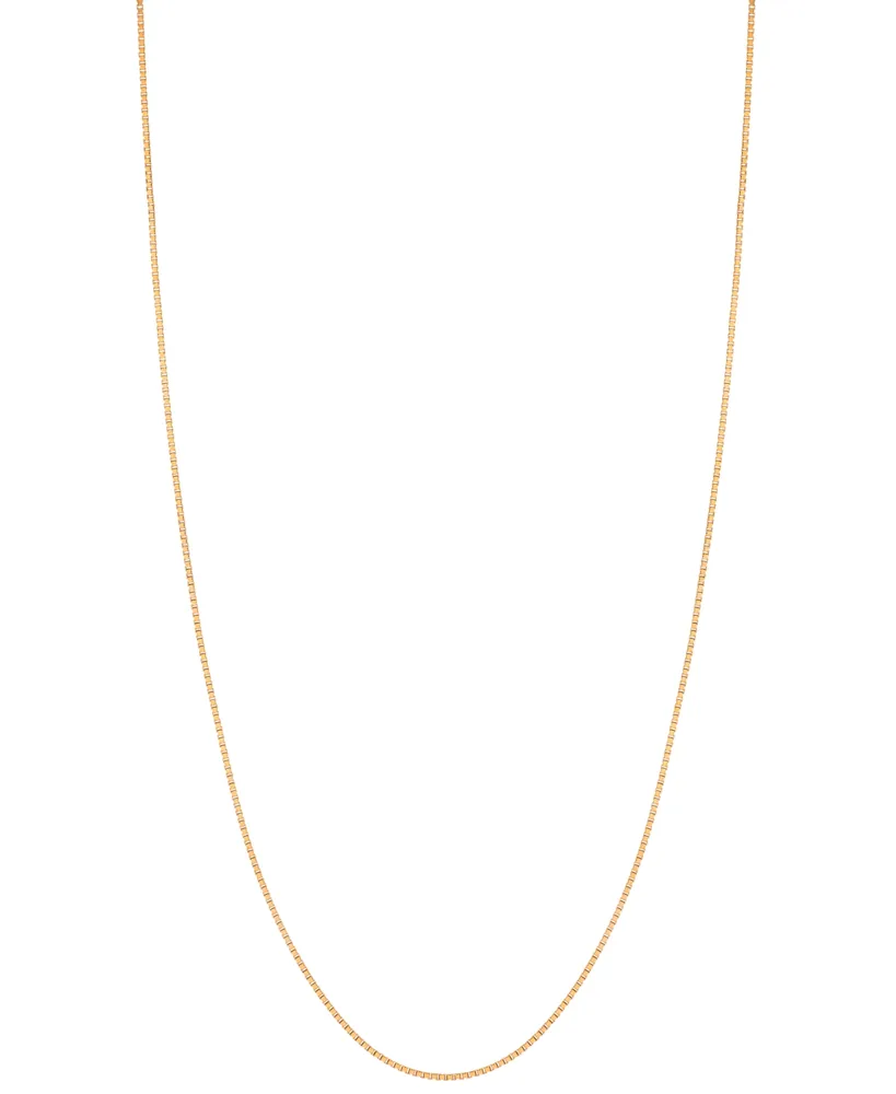 14k Gold Necklace Adjustable 16-20" Box Chain (5/8mm) (Also White and Rose Gold)