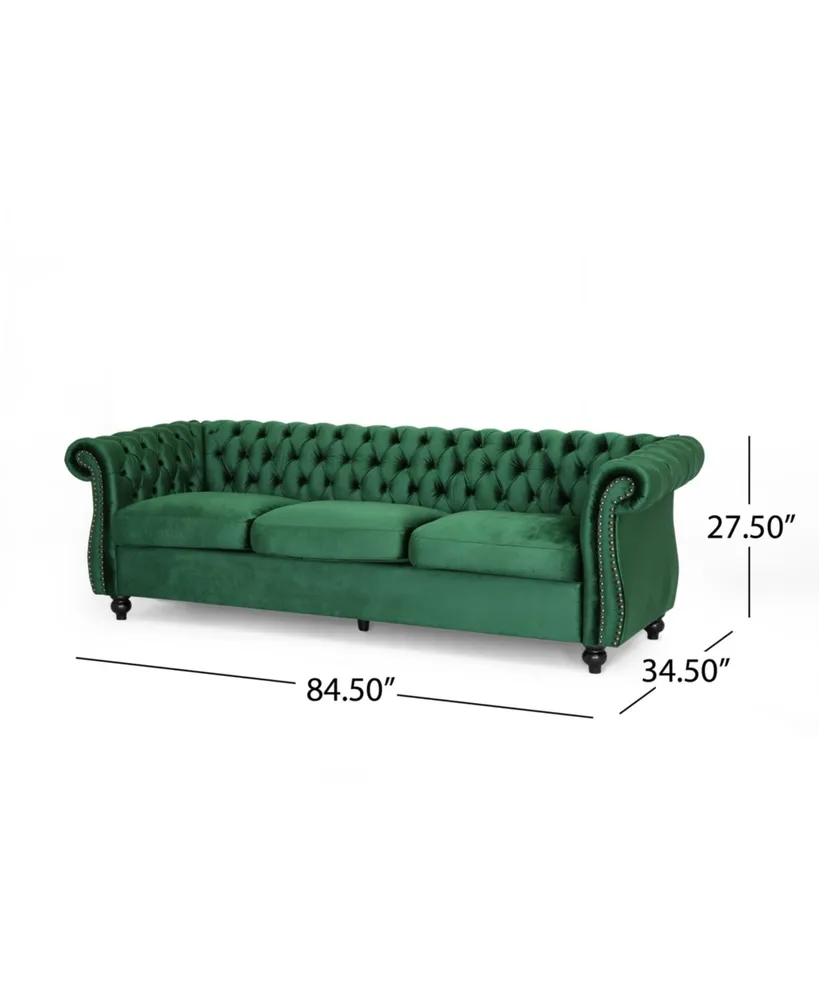 Somerville Chesterfield Tufted Jewel Toned Sofa with Scroll Arms