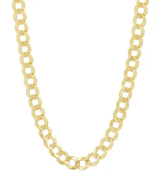 Concave Curb Link 22" Chain Necklace in 14k Gold-Plated Sterling Silver
