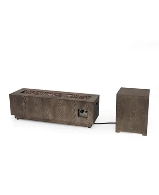 Wellington Outdoor Rectangular Fire Pit with Tank Holder