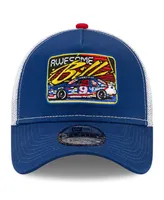 Men's New Era Blue, White Bill Elliott Legends 9Forty A-Frame Adjustable Trucker Hat