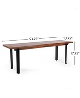 Pisgah Handcrafted Modern Industrial Wood Dining Bench