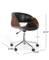 Brinson Mid-Century Modern Upholstered Swivel Office Chair
