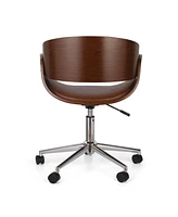 Brinson Mid-Century Modern Upholstered Swivel Office Chair