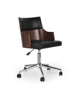 Rhine Mid-Century Modern Upholstered Swivel Office Chair