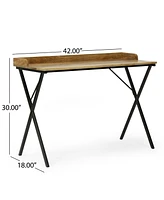 Groveport Modern Industrial Handcrafted Wood Tray Top Desk