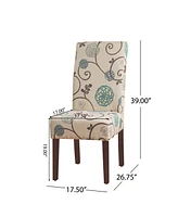 Pertica Contemporary Fabric Dining Chairs Set, 2 Piece