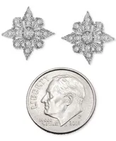 Diamond Cluster Stud Earrings (1/10 ct. t.w.) in Sterling Silver, Created for Macy's