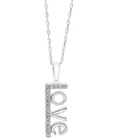 Diamond Love 18" Pendant Necklace (1/10 ct. t.w.) in Sterling Silver