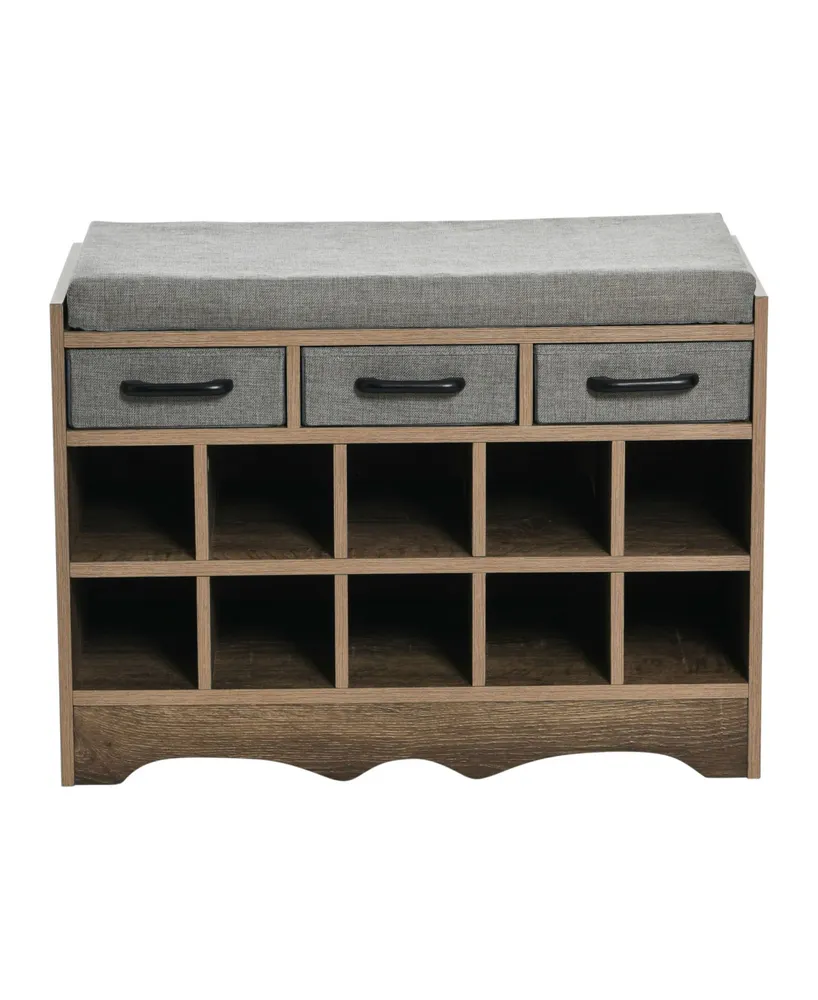 Entryway Shoe Bench with 10 Cubbies