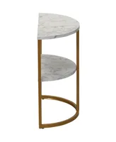 Half-Moon Marble Modern End Table