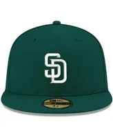 Men's New Era Green San Diego Padres Logo White 59FIFTY Fitted Hat