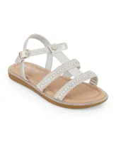 Kenneth Cole New York Big Girls Rhinestone Dress Sandals - Silver