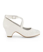 Kenneth Cole New York Big Girls Rhinestone Dress Pump Shoes