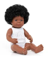 Miniland 15" Baby Doll African American Girl Set , 3 Piece