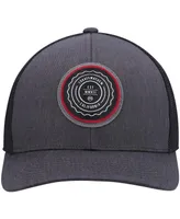 Men's Travis Mathew Heathered Charcoal Patch Trucker Snapback Hat