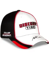 Men's Team Penske White and Black Austin Cindric Discount Tire Element Mesh Adjustable Hat