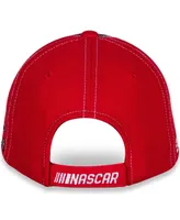 Men's Checkered Flag Black and Red Harrison Burton Motorcraft Number Performance Adjustable Hat