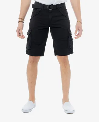 X-Ray Men's Belted Double Pocket Cargo Shorts