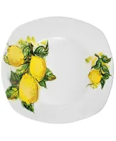 Lorren Home Trends Lemon Design Square Dinnerware Set, 20 Piece