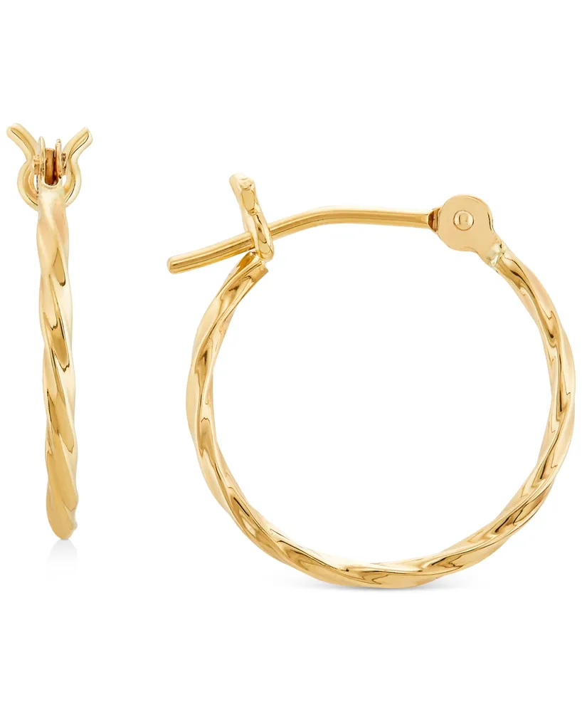 Twist Hoop Earrings in 10k Gold, 5/8"