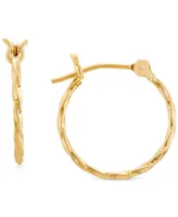 Twist Hoop Earrings in 10k Gold, 5/8"