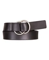 Lucky Brand Women's Pull Back Leather Center Bar Buckle Belt