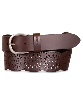 Lucky Brand Women's Perforated Scalloped Edge Leather Belt