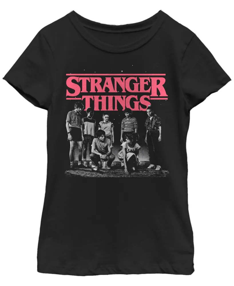 Girl's Stranger Things Title Logo Faded Child T-Shirt