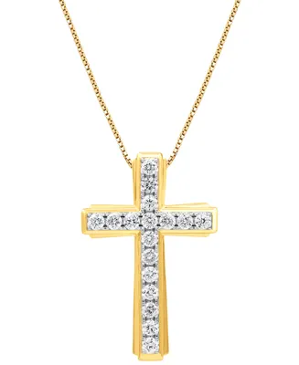 Diamond Cross 22" Pendant Necklace (1-1/2 ct. t.w.) in 10k Gold