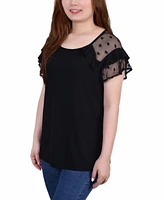 Petite Size Short Dot Sleeve Top