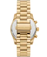 Michael Kors Women's Lexington Lux Chronograph Gold-Tone Stainless Steel Bracelet Watch 38mm