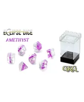 Eclipse Amethyst Dice Set, 8 Pieces