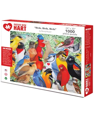 Hart Puzzles Birds 24" x 30" By Wendy Russell Set, 1000 Pieces