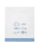 Avanti Fin Bay Fish Embroidered Cotton Bath Towel, 27" x 50"