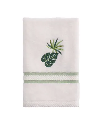 Avanti Viva Palm Embroidered Cotton Fingertip Towel, 11" x 18"